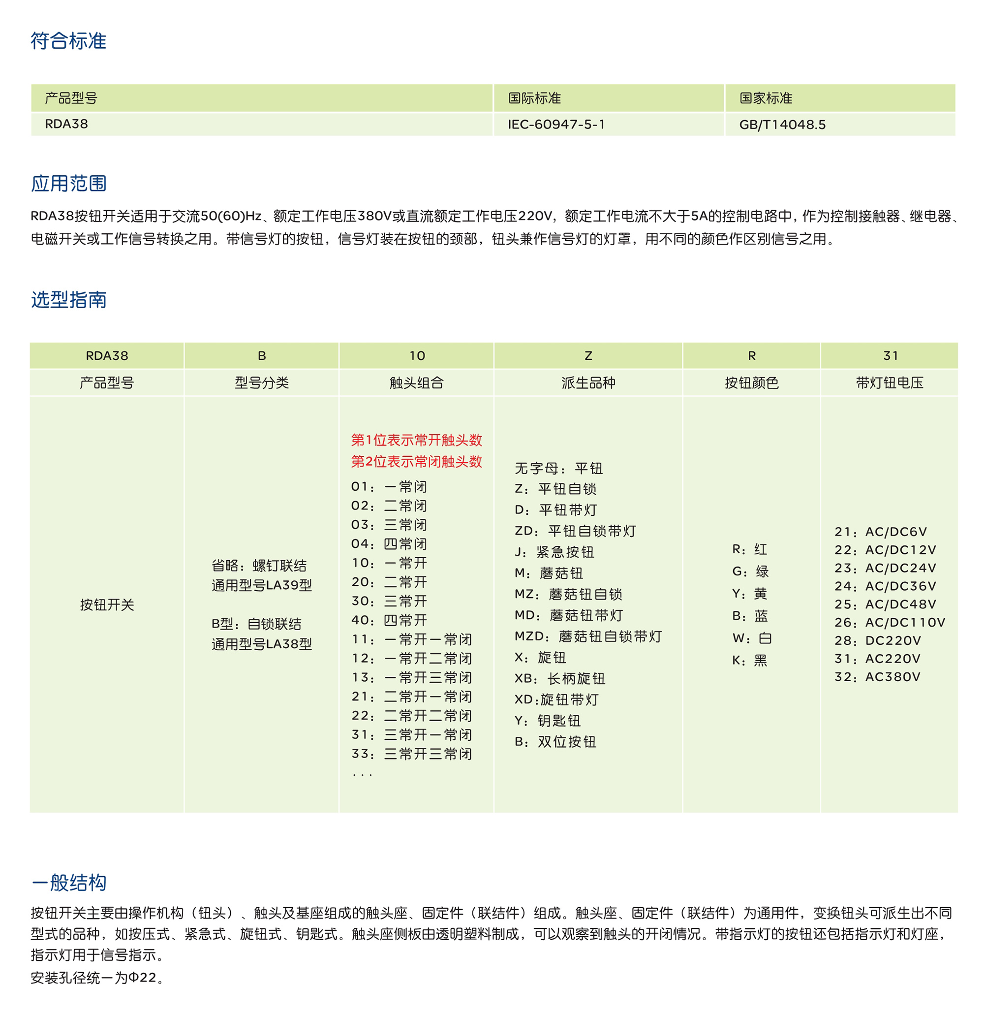 南宫NG·28相信品牌力量RDA38系列按钮开关 