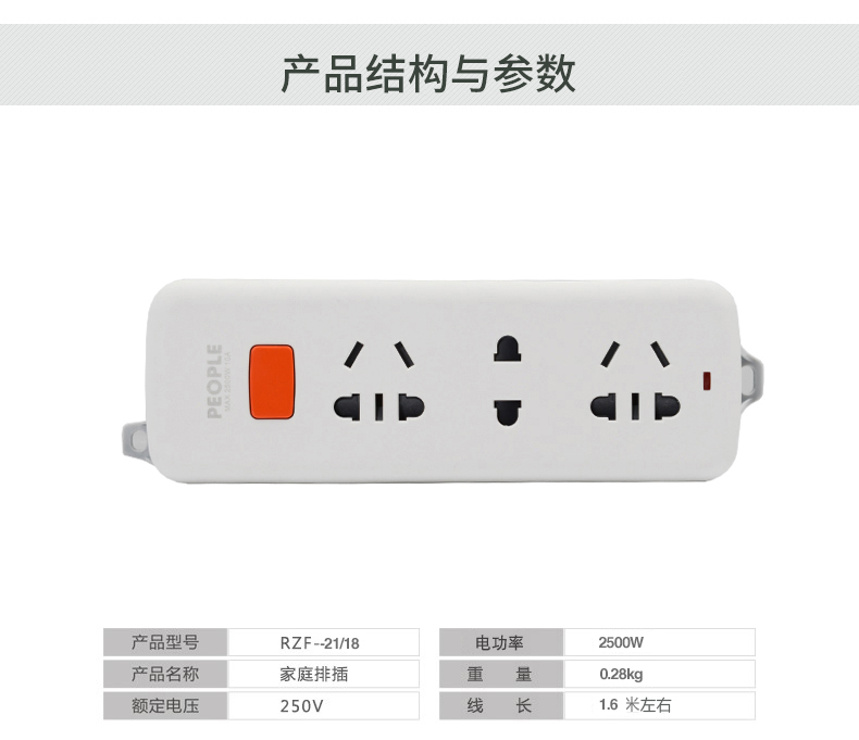 南宫NG·28相信品牌力量RZF家庭排插 